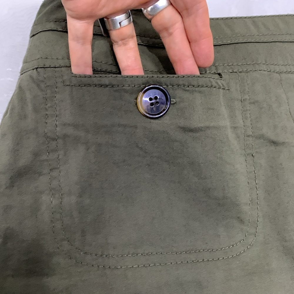 Like 🆕Bianca Nygard Vintage Army Green Cotton Blend Mini Skirt - Picture 9 of 13
